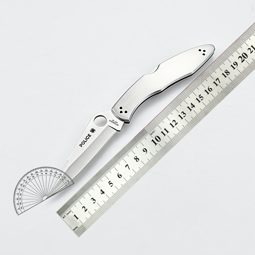 DJ047 Spyderco Police Model Stainless Steel Folding Knife C07P (PlainEdge)