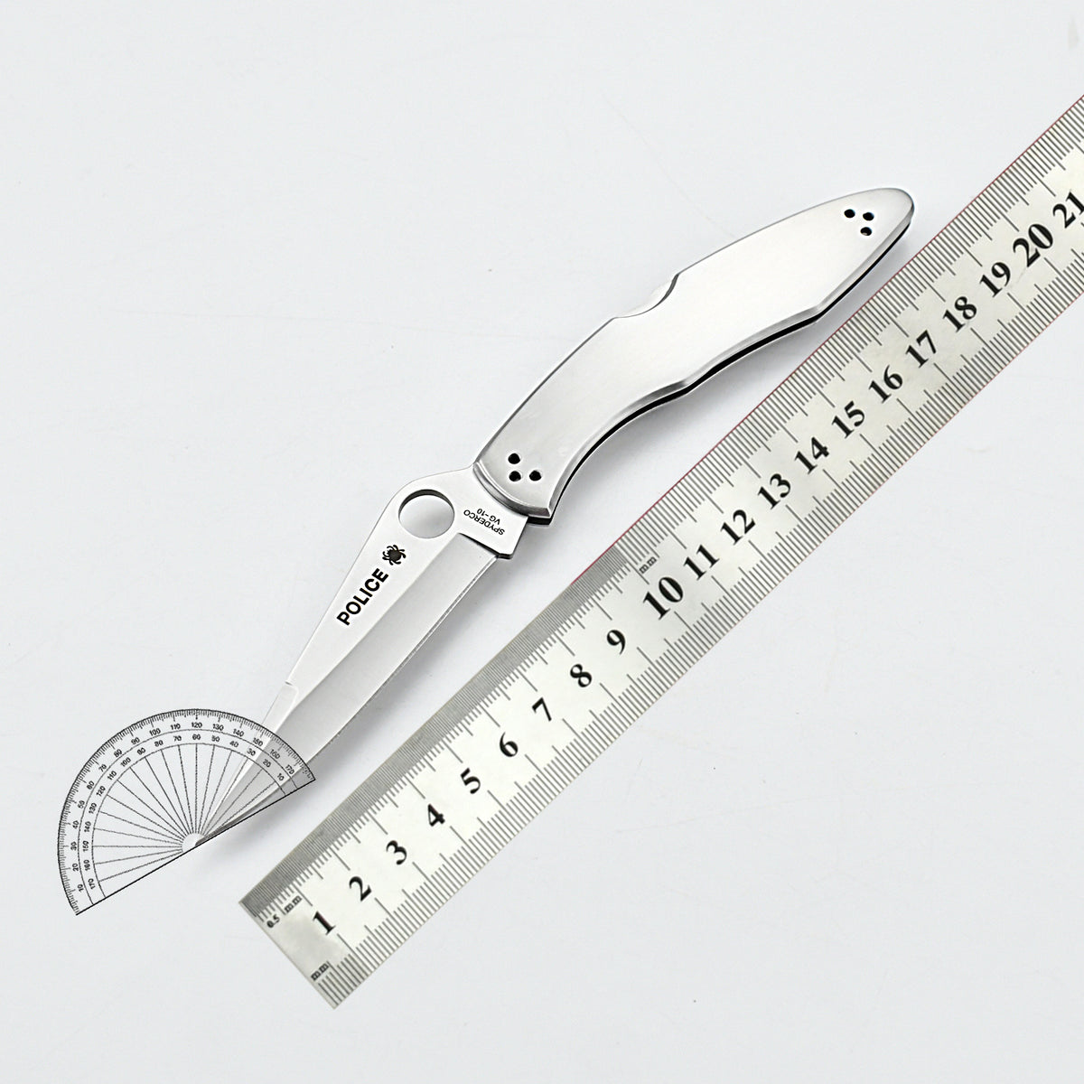 DJ047 Spyderco Police Model Stainless Steel Folding Knife C07P (PlainEdge)