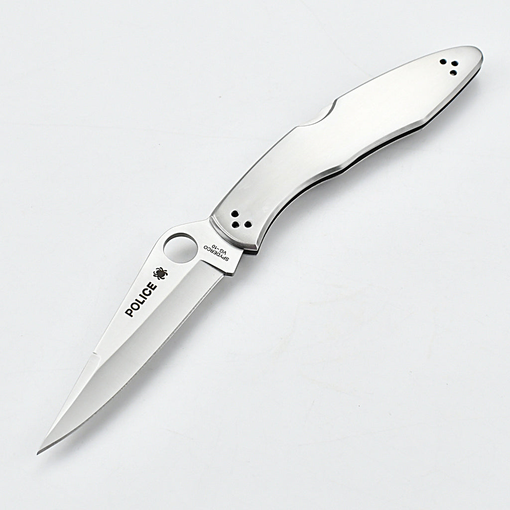 DJ047 Spyderco Police Model Stainless Steel Folding Knife C07P (PlainEdge)