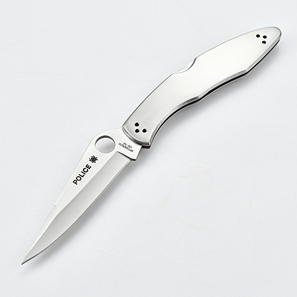 DJ047 Spyderco Police Model Stainless Steel Folding Knife C07P (PlainEdge)
