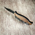 ZH009 Wood-Grain Knuckle Guard Folding Fruit Knife