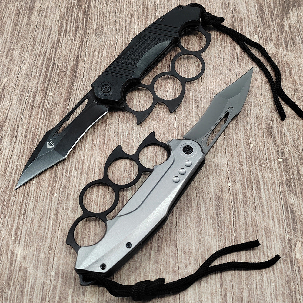 ZH005 Trench Knife Folder Spring Assist Knuckle Knife