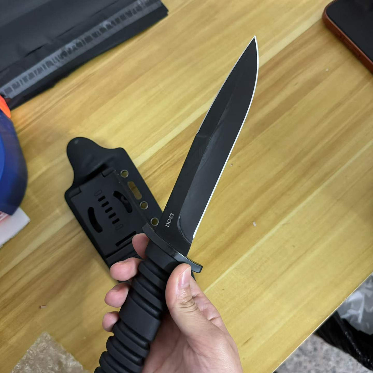 DJ028 Ukrainian Alpha Special Forces Outdoor Knife – Armor-Piercing Tip / Spear Point