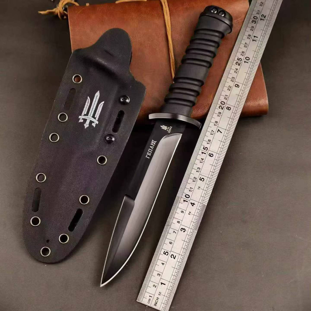 DJ028 Ukrainian Alpha Special Forces Outdoor Knife – Armor-Piercing Tip / Spear Point
