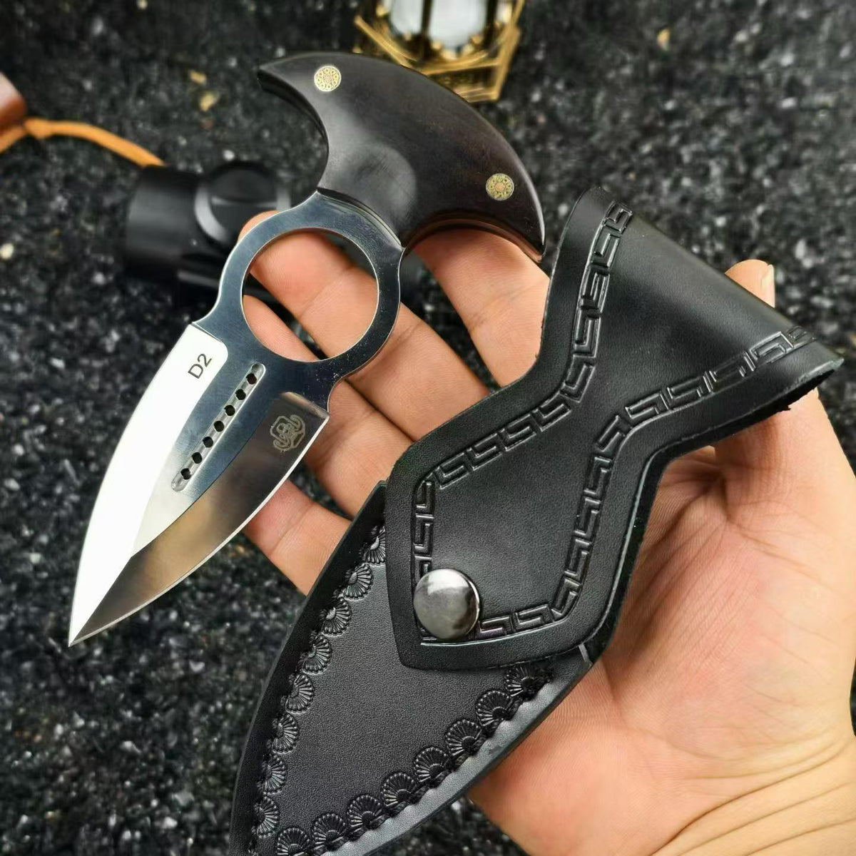DJ035 Ghost Ring Tactical Push Dagger – D2 Steel