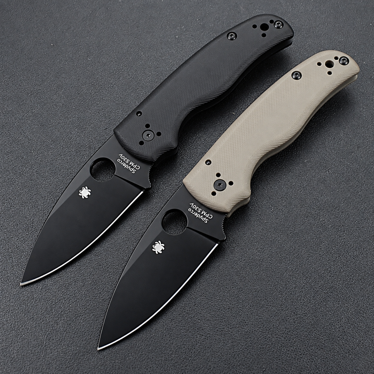 DJ050 Spyderco Shaman Folding Knife C229GP 卡其黑 黑黑