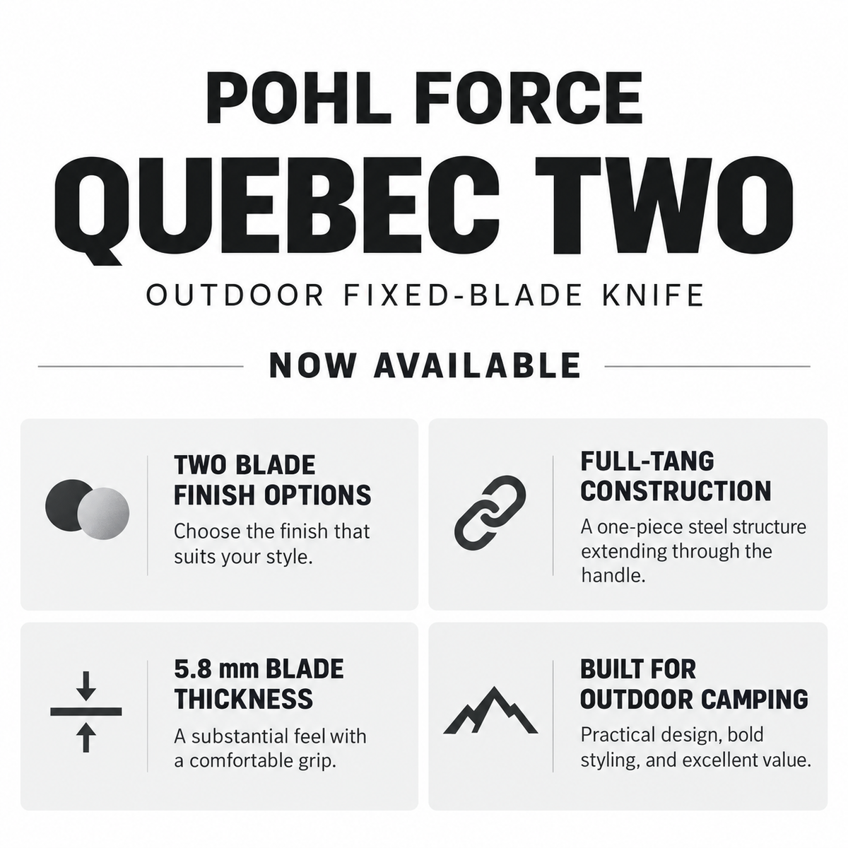 DJ029 POHL FORCE Quebec Two Outdoor Fixed-Blade Knife
