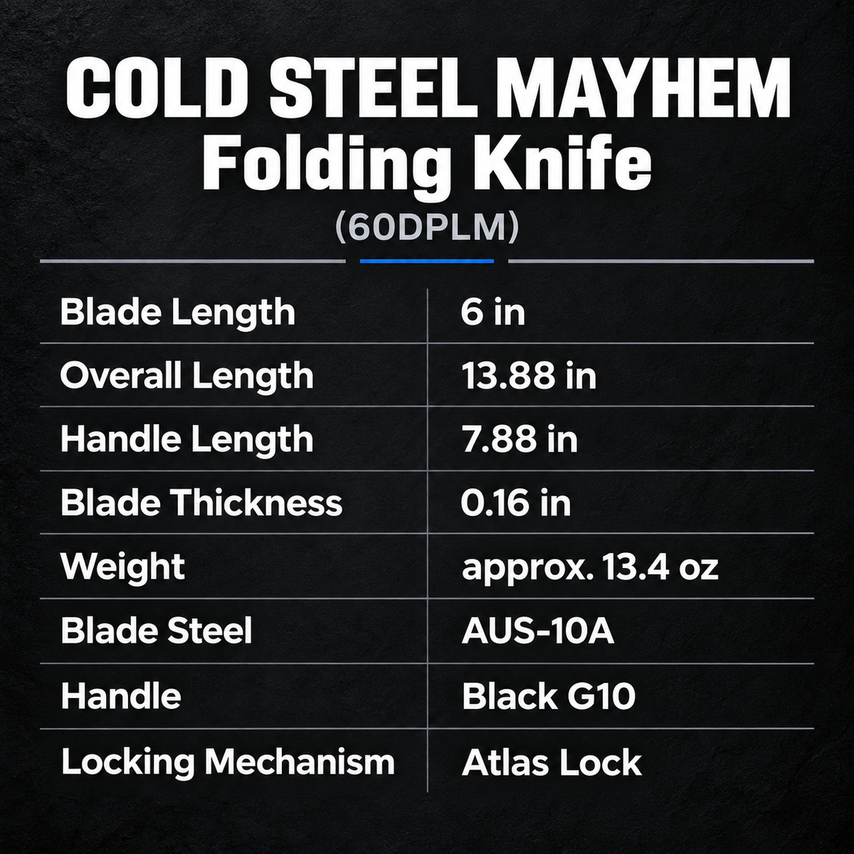 DJ039 Cold Steel CS-FL-60DPLM